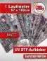 Preview: Premium UV DTF Transfer MATT EXPRESS Rub-On Aufkleber 57 x 100 cm