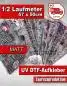 Preview: Premium UV DTF Transfer MATT EXPRESS Rub-On Aufkleber 57 x 50 cm