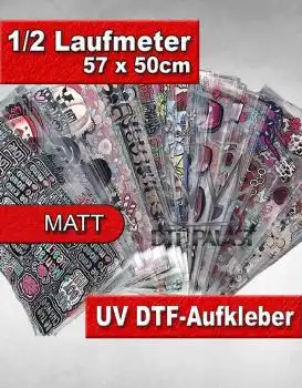 Premium UV DTF Transfer Matt Rub-On Aufkleber 57 x 50 cm