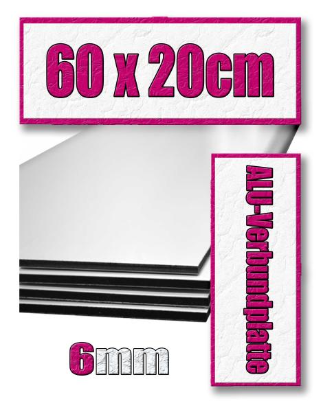 60x20cm Aluminium-Verbundplatte 6mm im UV-Direktdruck
