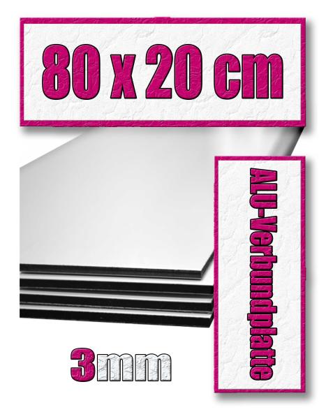 80x20cm Aluminium-Verbundplatte 3mm im UV-Direktdruck