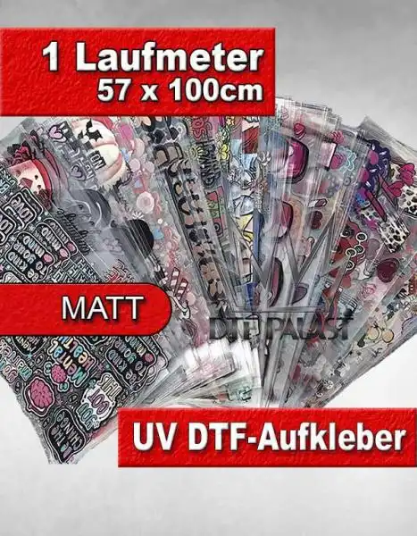 Premium UV DTF Transfer Matt Rub-On Aufkleber 57 x 100 cm