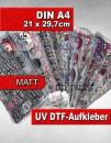 Premium UV DTF Transfer MATT Rub-On Aufkleber A4 21 x 29,7cm